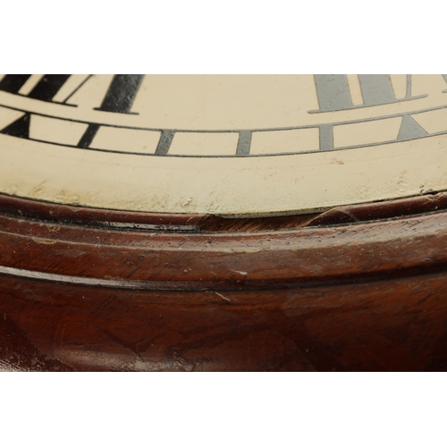 1115 - NEWELL, PRESTIGN, A 16” DIAL FUSEE WALL CLOCK having a mahogany surround and cast brass bezel enclos... 