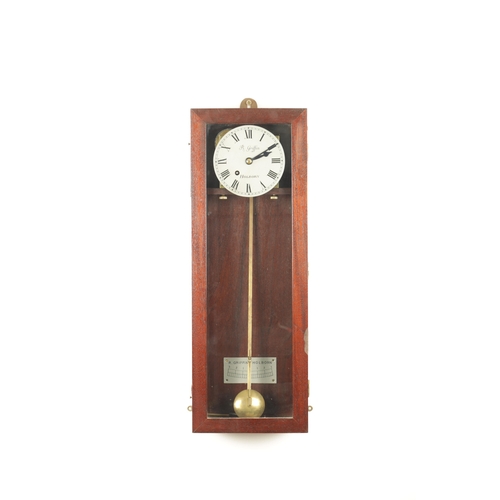 1116 - J. GRIFFIN, HOLBORN. A 20TH CENTURY FUSEE WALL CLOCK having a mahogany glazed case enclosing a 6