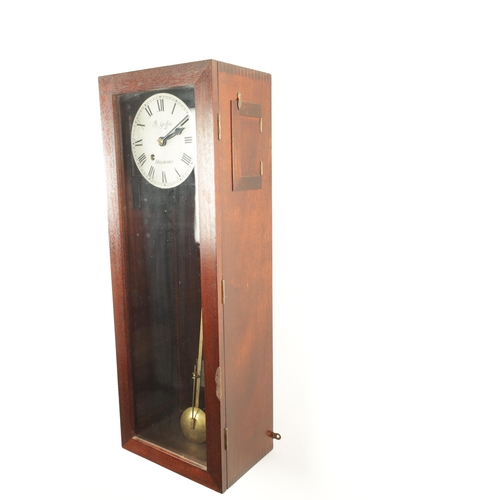 1116 - J. GRIFFIN, HOLBORN. A 20TH CENTURY FUSEE WALL CLOCK having a mahogany glazed case enclosing a 6