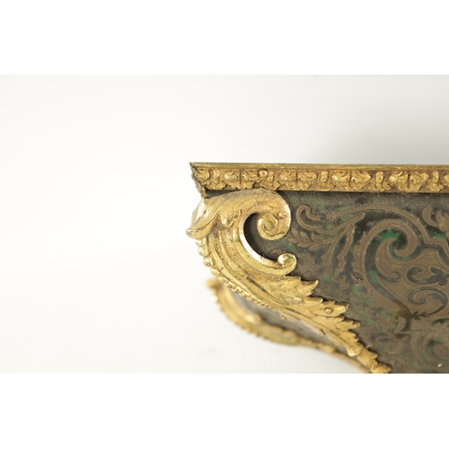 1117 - A LATE 18TH CENTURY FRENCH ORMOLU MOUNTED GREEN TORTOISESHELL BOULLE WORK CLOCK BRACKET, with acanth... 