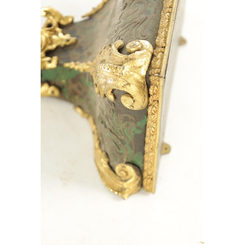 1117 - A LATE 18TH CENTURY FRENCH ORMOLU MOUNTED GREEN TORTOISESHELL BOULLE WORK CLOCK BRACKET, with acanth... 