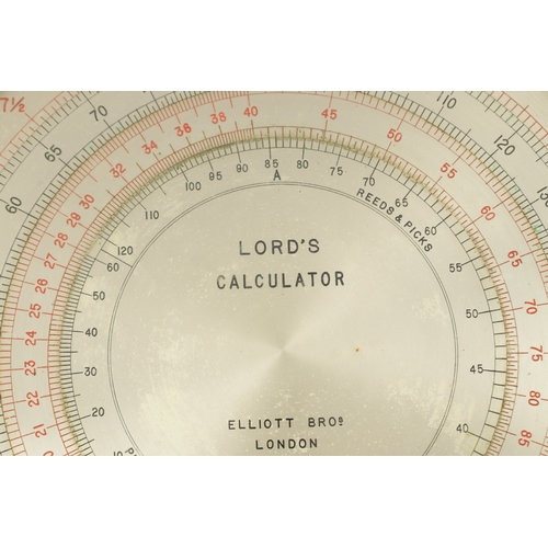 1129 - A LATE 19TH CENTURY LORD’S CALCULATOR BY ELLIOTT BROS. LONDON NO. 59. The 10