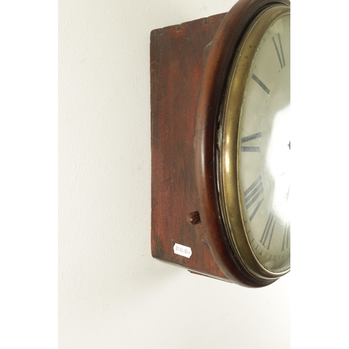 1131 - WEBBER, WOOLWICH. A REGENCY CONVEX DIAL FUSEE WALL CLOCK having a slender mahogany surround with bra... 