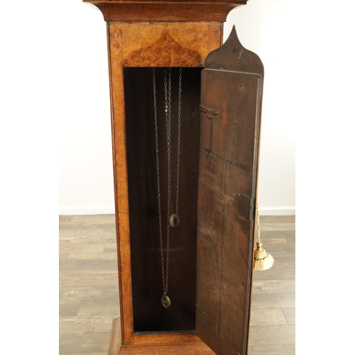 1135 - WILLIAM CRAWSHAW, WORSBOROUGH/BARNSLEY. AN EARLY 18TH CENTURY BURR ELM AND OAK LONGCASE, the case of... 