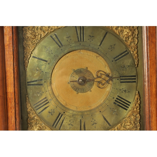 1135 - WILLIAM CRAWSHAW, WORSBOROUGH/BARNSLEY. AN EARLY 18TH CENTURY BURR ELM AND OAK LONGCASE, the case of... 