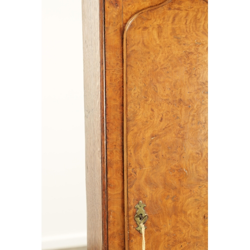 1135 - WILLIAM CRAWSHAW, WORSBOROUGH/BARNSLEY. AN EARLY 18TH CENTURY BURR ELM AND OAK LONGCASE, the case of... 