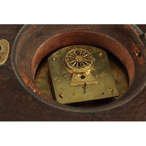 1136 - A LARGE GEORGE III ENGLISH FUSEE MAHOGANY SEDAN CLOCK, the brass framed moulded surround with cast b... 