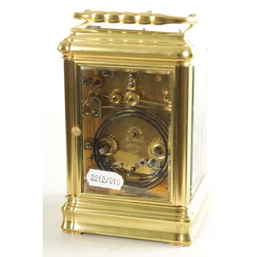 1141 - A 19TH CENTURY FRENCH BRASS GORGE CASE STRIKING AND REPEATING CARRIAGE CLOCK WITH ALARM the signed w... 