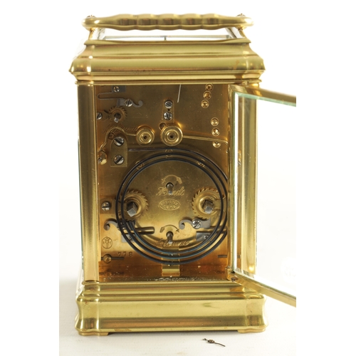 1141 - A 19TH CENTURY FRENCH BRASS GORGE CASE STRIKING AND REPEATING CARRIAGE CLOCK WITH ALARM the signed w... 