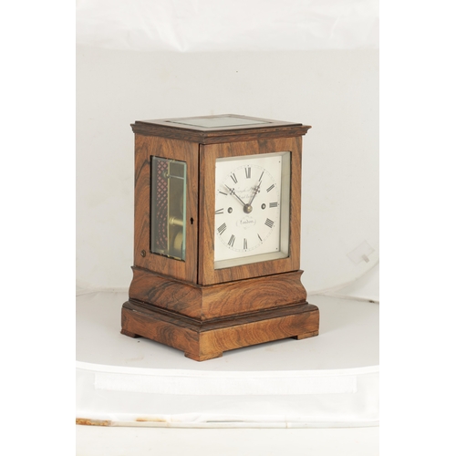 1142 - GRAIGHEAD & WEBB, LONDON. A MID 19TH CENTURY ROSEWOOD DOUBLE FUSEE LIBRARY CLOCK, having a glazed mo... 