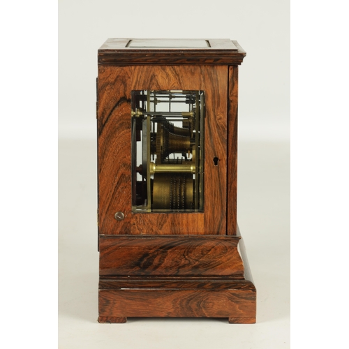 1142 - GRAIGHEAD & WEBB, LONDON. A MID 19TH CENTURY ROSEWOOD DOUBLE FUSEE LIBRARY CLOCK, having a glazed mo... 