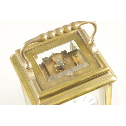 1146 - A LARGE LATE 19TH CENTURY FRENCH GRAND SONNERIE QUARTER CHIMING CARRIAGE CLOCK WITH ALARM having a b... 