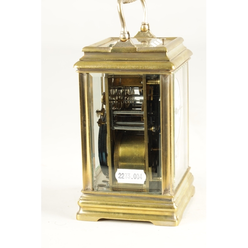 1146 - A LARGE LATE 19TH CENTURY FRENCH GRAND SONNERIE QUARTER CHIMING CARRIAGE CLOCK WITH ALARM having a b... 