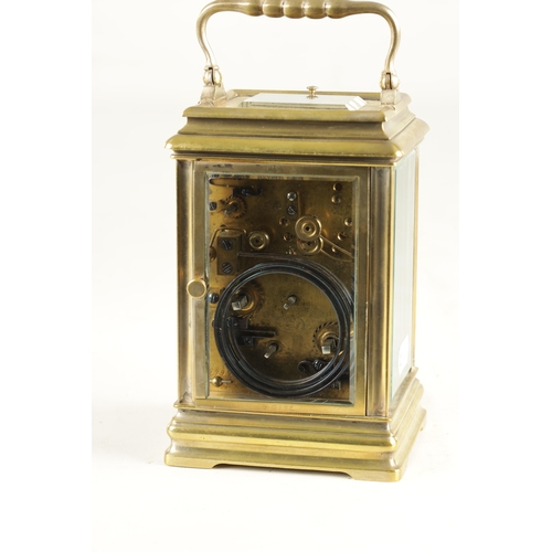 1146 - A LARGE LATE 19TH CENTURY FRENCH GRAND SONNERIE QUARTER CHIMING CARRIAGE CLOCK WITH ALARM having a b... 