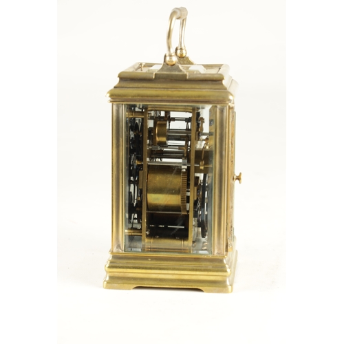 1146 - A LARGE LATE 19TH CENTURY FRENCH GRAND SONNERIE QUARTER CHIMING CARRIAGE CLOCK WITH ALARM having a b... 