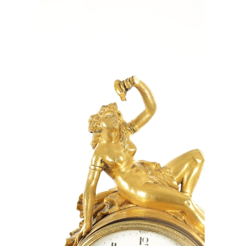 1149 - DETOUR, PARIS. A FINE LATE 18TH CENTURY ORMOLU AND WHITE MARBLE MANTEL CLOCK, the case surmounted by... 