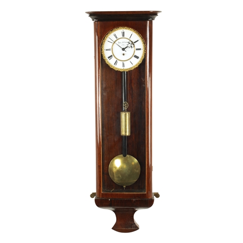 1152 - IGNAZ FELDMANN, IN WIEN. A 19TH CENTURY BIEDERMEIER VIENNA REGULATOR WALL CLOCK the glazed rosewood ... 