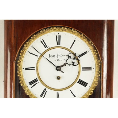 1152 - IGNAZ FELDMANN, IN WIEN. A 19TH CENTURY BIEDERMEIER VIENNA REGULATOR WALL CLOCK the glazed rosewood ... 