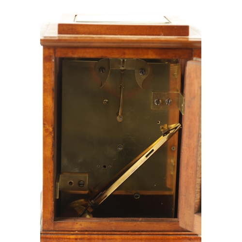 1156 - A SMALL 19TH CENTURY SATINWOOD FUSEE LIBRARY CLOCK WITH CALENDAR, the glazed rectangular case enclos... 