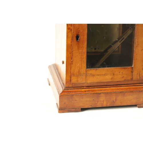 1156 - A SMALL 19TH CENTURY SATINWOOD FUSEE LIBRARY CLOCK WITH CALENDAR, the glazed rectangular case enclos... 