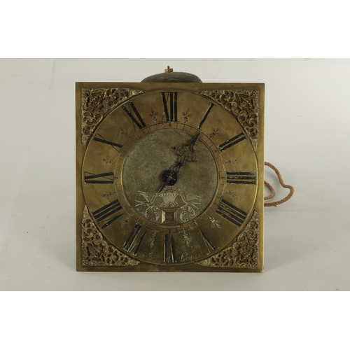 1161 - SAM PIERCE, LEWES. AN EARLY 18TH CENTURY 30-HOUR LONGCASE CLOCK MOVEMENT, the 10 3/4