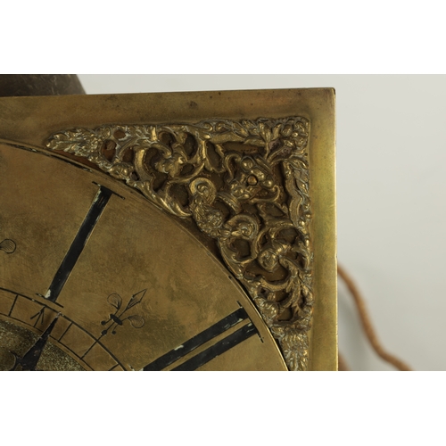 1161 - SAM PIERCE, LEWES. AN EARLY 18TH CENTURY 30-HOUR LONGCASE CLOCK MOVEMENT, the 10 3/4