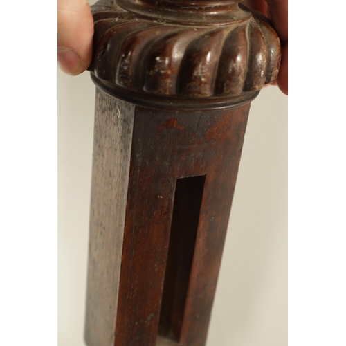 1172 - T. HEMSLEY, LONDON. A MID 19TH CENTURY MAHOGANY CASED MARINE BAROMETER the barley twist case with ca... 