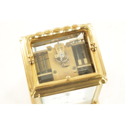 1193 - L’ EPEE. A 20TH CENTURY FRENCH PORCELAIN PANELLED REPEATING CARRIAGE CLOCK, the brass gorge case hav... 