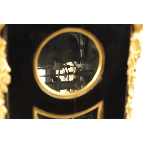 1197 - JOHN TAYLOR, LONDON. A GEORGE III ORMOLU MOUNTED EBONISED VERGE BRACKET CLOCK, the bell top case wit... 