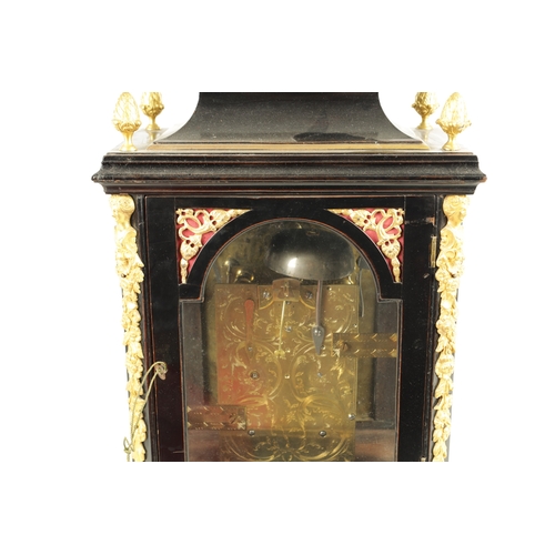 1197 - JOHN TAYLOR, LONDON. A GEORGE III ORMOLU MOUNTED EBONISED VERGE BRACKET CLOCK, the bell top case wit... 