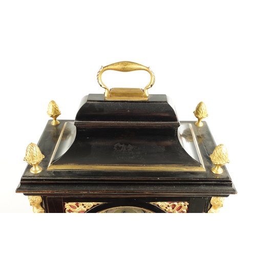 1197 - JOHN TAYLOR, LONDON. A GEORGE III ORMOLU MOUNTED EBONISED VERGE BRACKET CLOCK, the bell top case wit... 