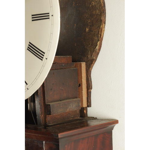 1198 - YONGE & SON, STRAND, LONDON. A GEORGE III FIGURED MAHOGANY TAVERN CLOCK, the shaped case with hinged... 