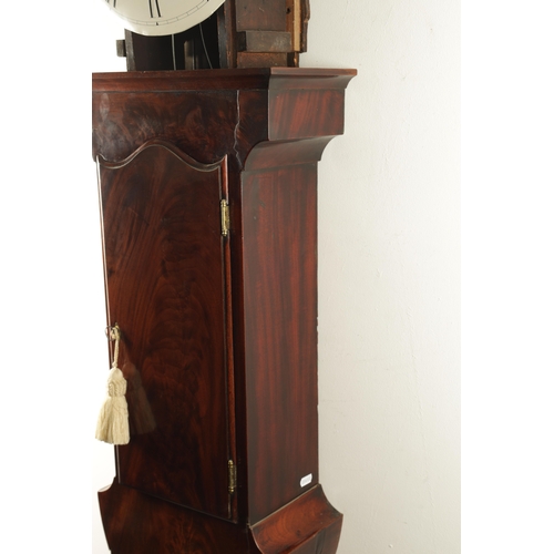 1198 - YONGE & SON, STRAND, LONDON. A GEORGE III FIGURED MAHOGANY TAVERN CLOCK, the shaped case with hinged... 