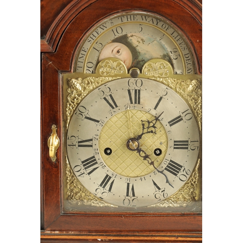 1199 - CLIFTON, LIVERPOOL. A GEORGE III LANCASHIRE MAHOGANY DOUBLE FUSEE BRACKET CLOCK, the pagoda top abov... 