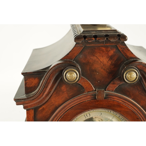 1199 - CLIFTON, LIVERPOOL. A GEORGE III LANCASHIRE MAHOGANY DOUBLE FUSEE BRACKET CLOCK, the pagoda top abov... 