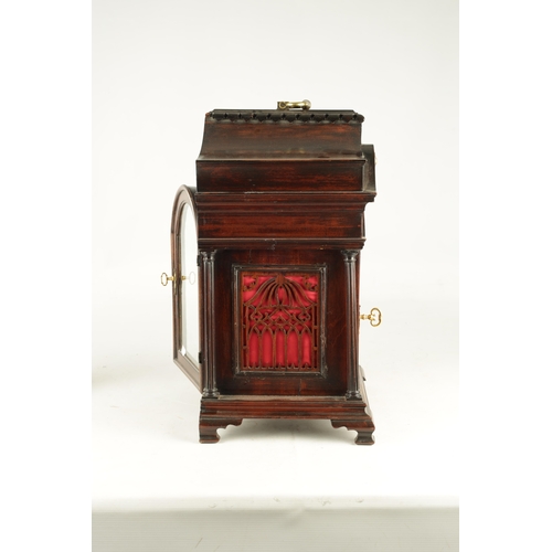 1199 - CLIFTON, LIVERPOOL. A GEORGE III LANCASHIRE MAHOGANY DOUBLE FUSEE BRACKET CLOCK, the pagoda top abov... 