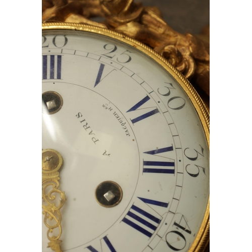 1203 - MONBRO FILS AINE, A PARIS. A 19TH CENTURY FRENCH ORMOLU CARTEL CLOCK the case decorated with rose ga... 