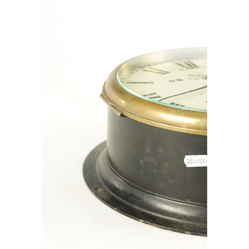 1205 - AN EARLY 20TH CENTURY BRITISH RAIL (EAST) FUSEE WALL CLOCK, the brass bulkhead style case with locki... 