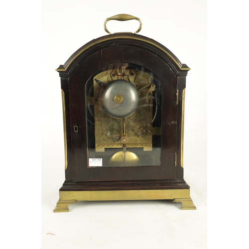 1207 - WIGHTMAN LONDON - A REGENCY TRIPLE PAD TOP BRASS MOUNTED EBONISED EIGHT DAY BRACKET CLOCK the case w... 