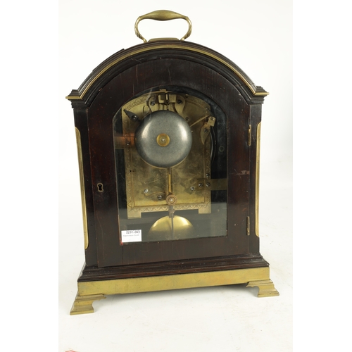 1207 - WIGHTMAN LONDON - A REGENCY TRIPLE PAD TOP BRASS MOUNTED EBONISED EIGHT DAY BRACKET CLOCK the case w... 