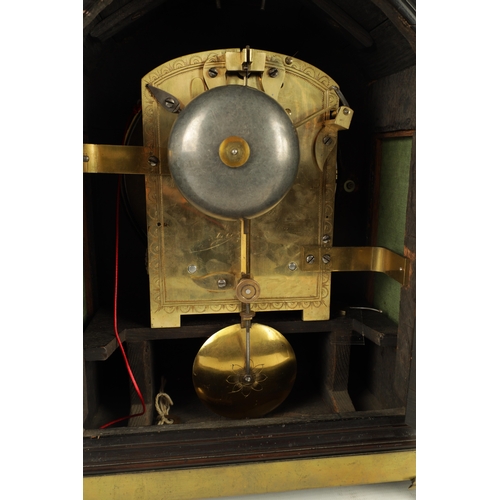 1207 - WIGHTMAN LONDON - A REGENCY TRIPLE PAD TOP BRASS MOUNTED EBONISED EIGHT DAY BRACKET CLOCK the case w... 