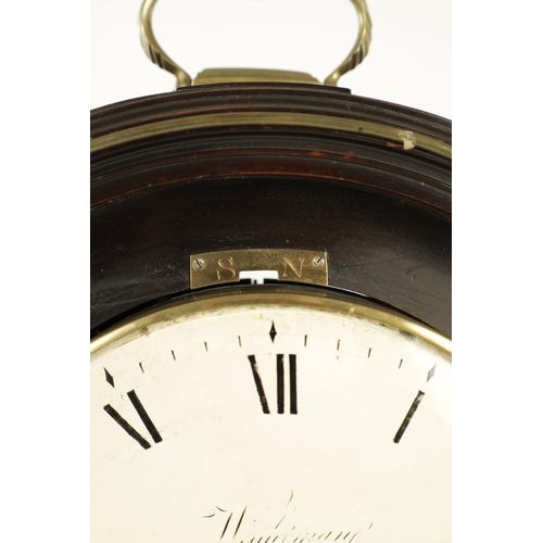 1207 - WIGHTMAN LONDON - A REGENCY TRIPLE PAD TOP BRASS MOUNTED EBONISED EIGHT DAY BRACKET CLOCK the case w... 