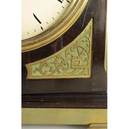 1207 - WIGHTMAN LONDON - A REGENCY TRIPLE PAD TOP BRASS MOUNTED EBONISED EIGHT DAY BRACKET CLOCK the case w... 