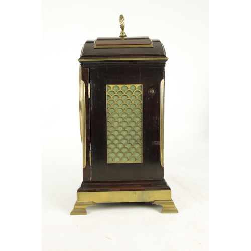 1207 - WIGHTMAN LONDON - A REGENCY TRIPLE PAD TOP BRASS MOUNTED EBONISED EIGHT DAY BRACKET CLOCK the case w... 