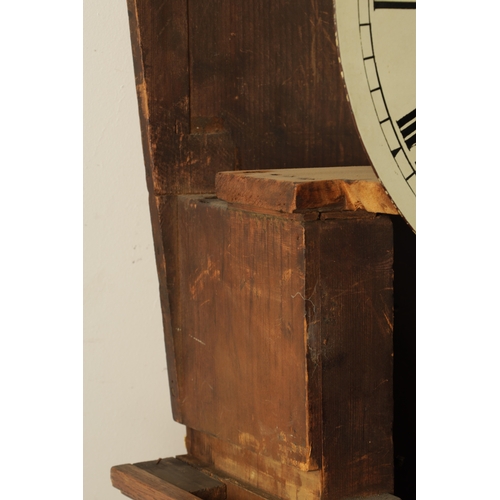 1208 - A 19TH CENTURY OAK TRUNK DIAL WALL CLOCK, the sliding hood with cast brass bezel enclosing a 14