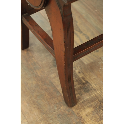 1220 - A PAIR OF 19TH CENTURY MAHOGANY STOOLS IN THE MANNER OF JAMES SHOOLBRED & CO of aesthetic design wit... 