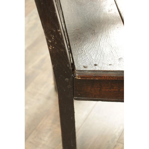 1237 - A GOOD LATE 17TH CENTURY JOINED OAK WAINSCOT CHAIR with scrolled leaf-carved crest and matching ears... 