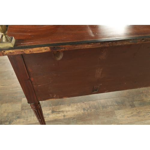 1242 - GIILOWS LANCASTER. AN EARLY 19TH CENTURY FIGURED MAHOGANY SIDEBOARD with brass gallery and ebony cro... 