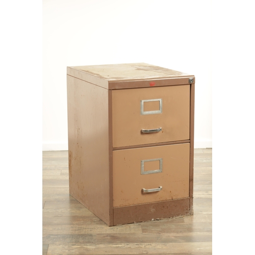 1244 - A COLLECTION OF 1960’S VINTAGE METAL OFFICE FURNITURE consisting of a desk and filing cabinets