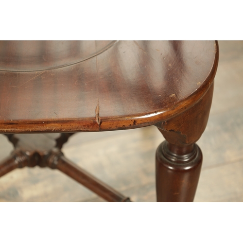 1266 - A FINE SET OF FOUR 19TH CENTURY MAHOGANY SMOKERS BOW ARMCHAIRS with spindle backs, serpentine arms a... 